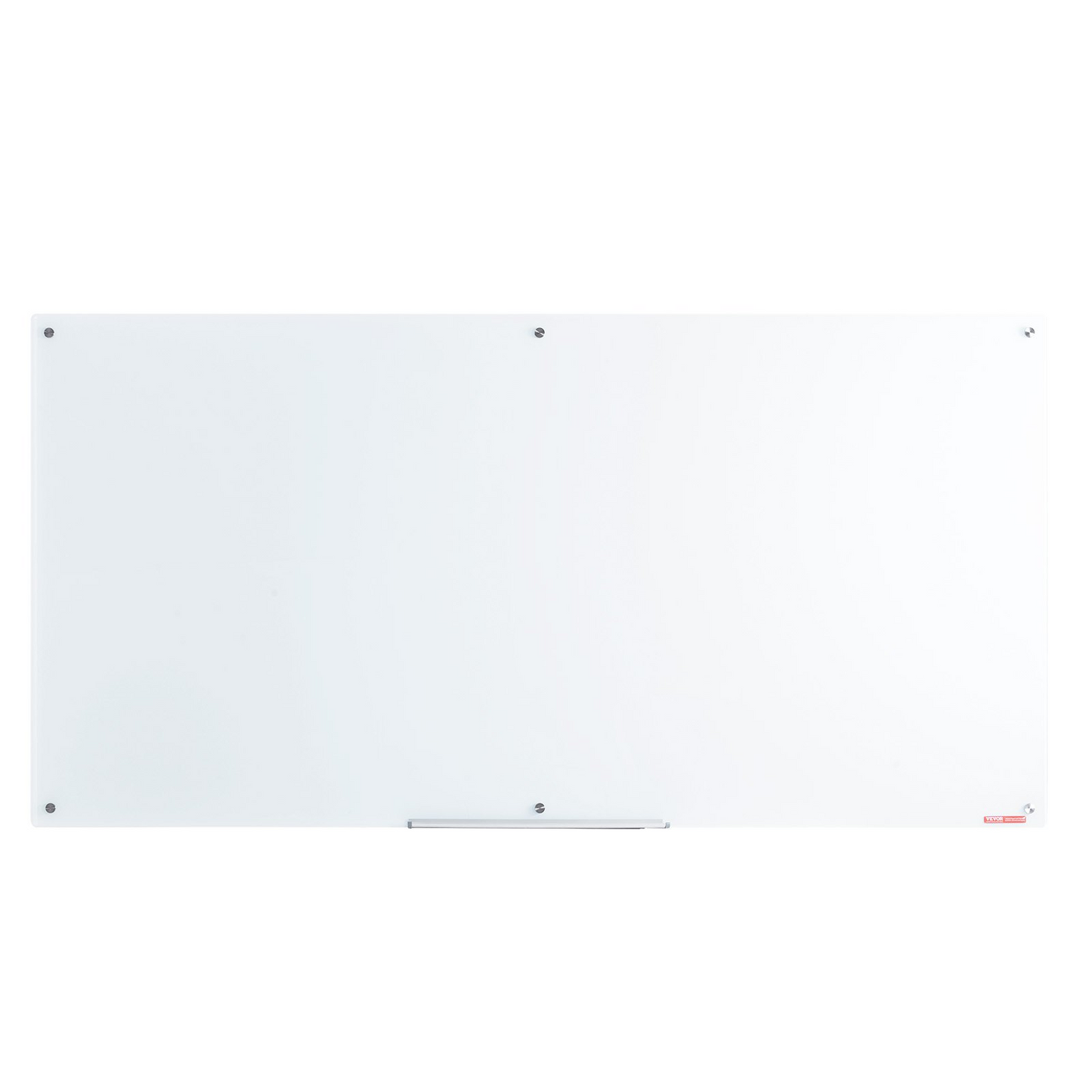 VEVOR Magnetic Glass Whiteboard, Dry Erase Board 72"x36", Wall-Mounted Large White Glassboard Frameless, with Marker Tray, an Eraser and 2 Markers, White