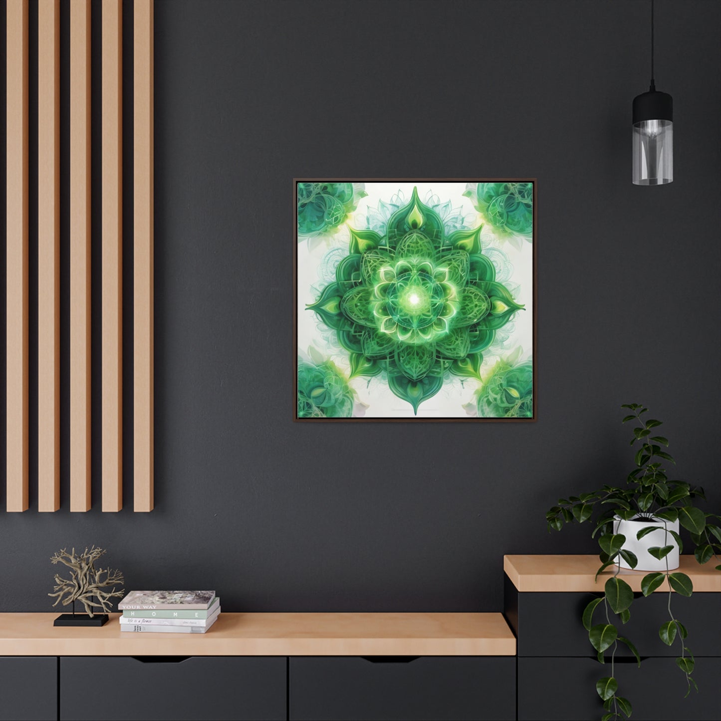 Heart chakra gallery art, Square Frame