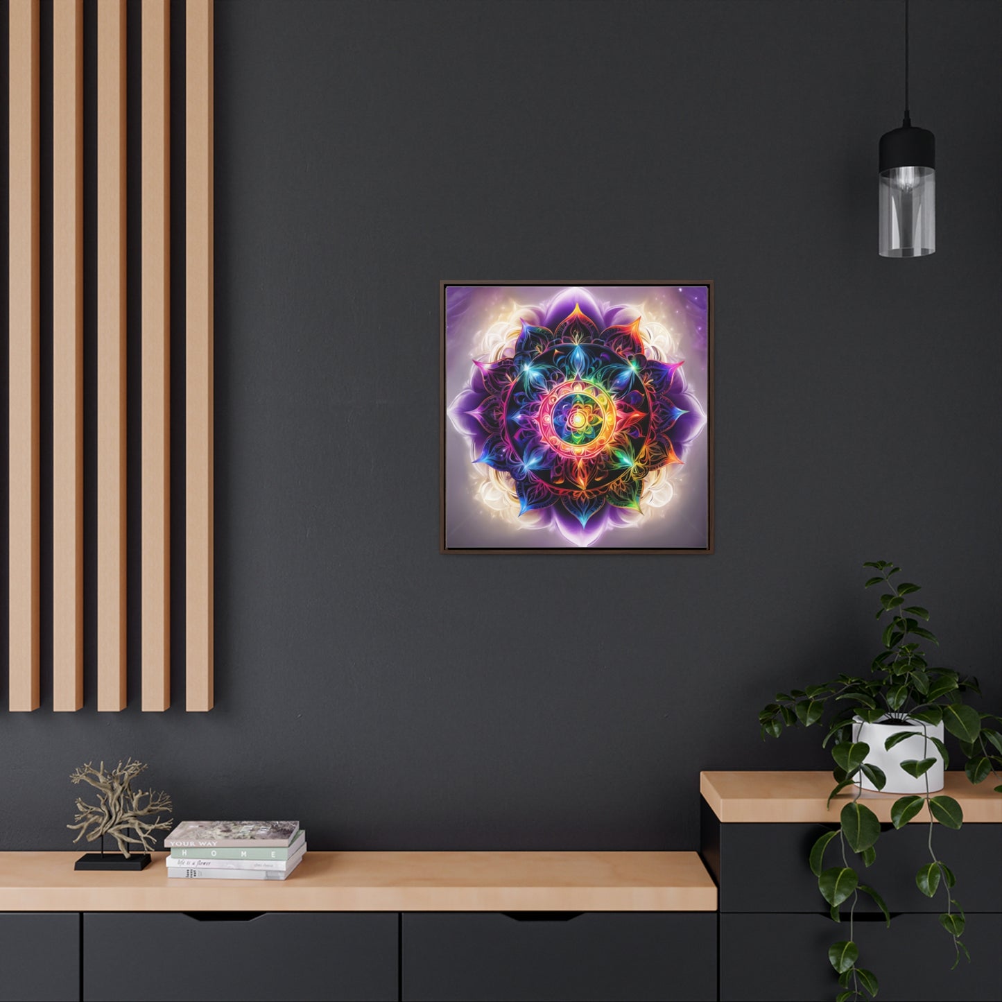 Indigo chakra gallery art, Square Frame