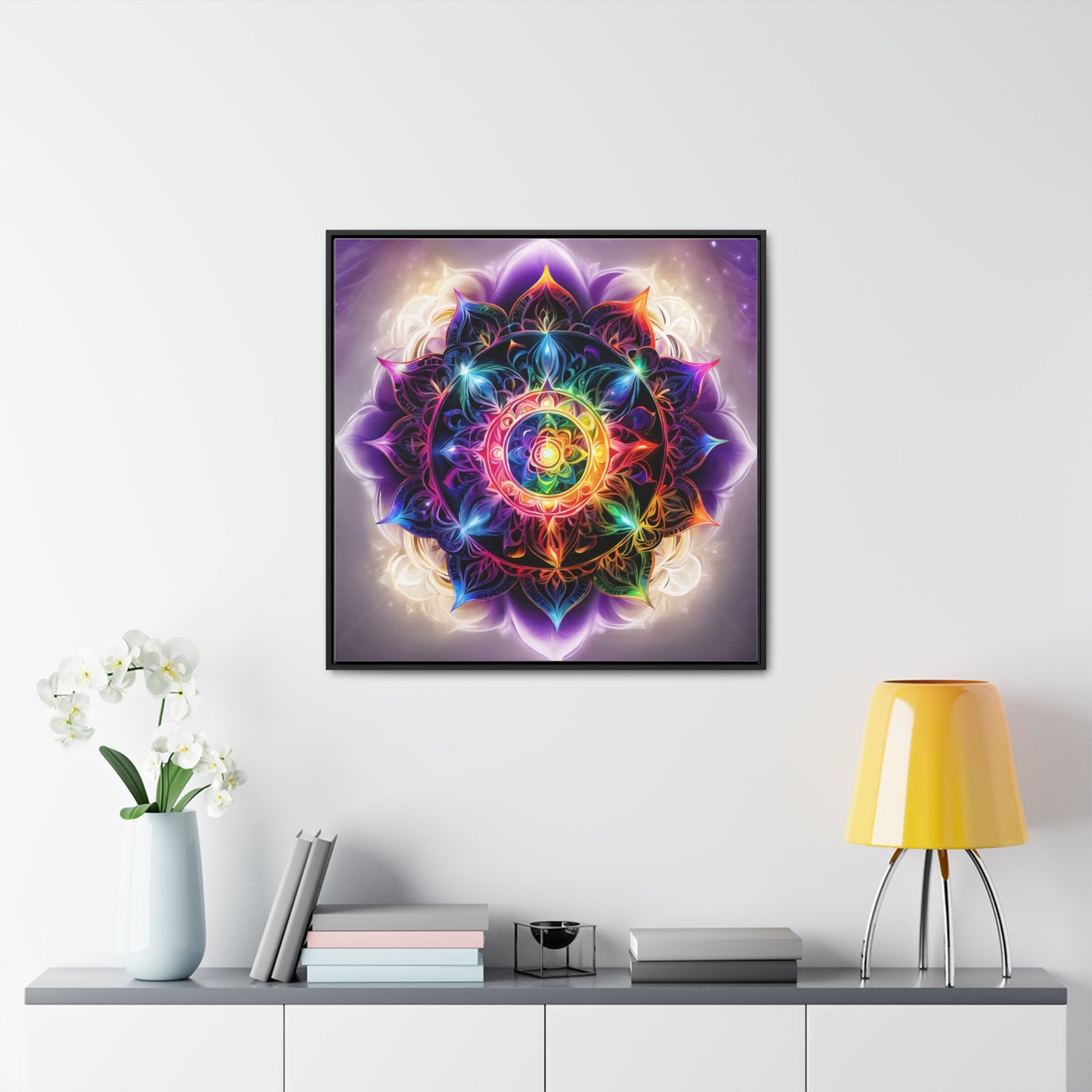 Indigo chakra gallery art, Square Frame