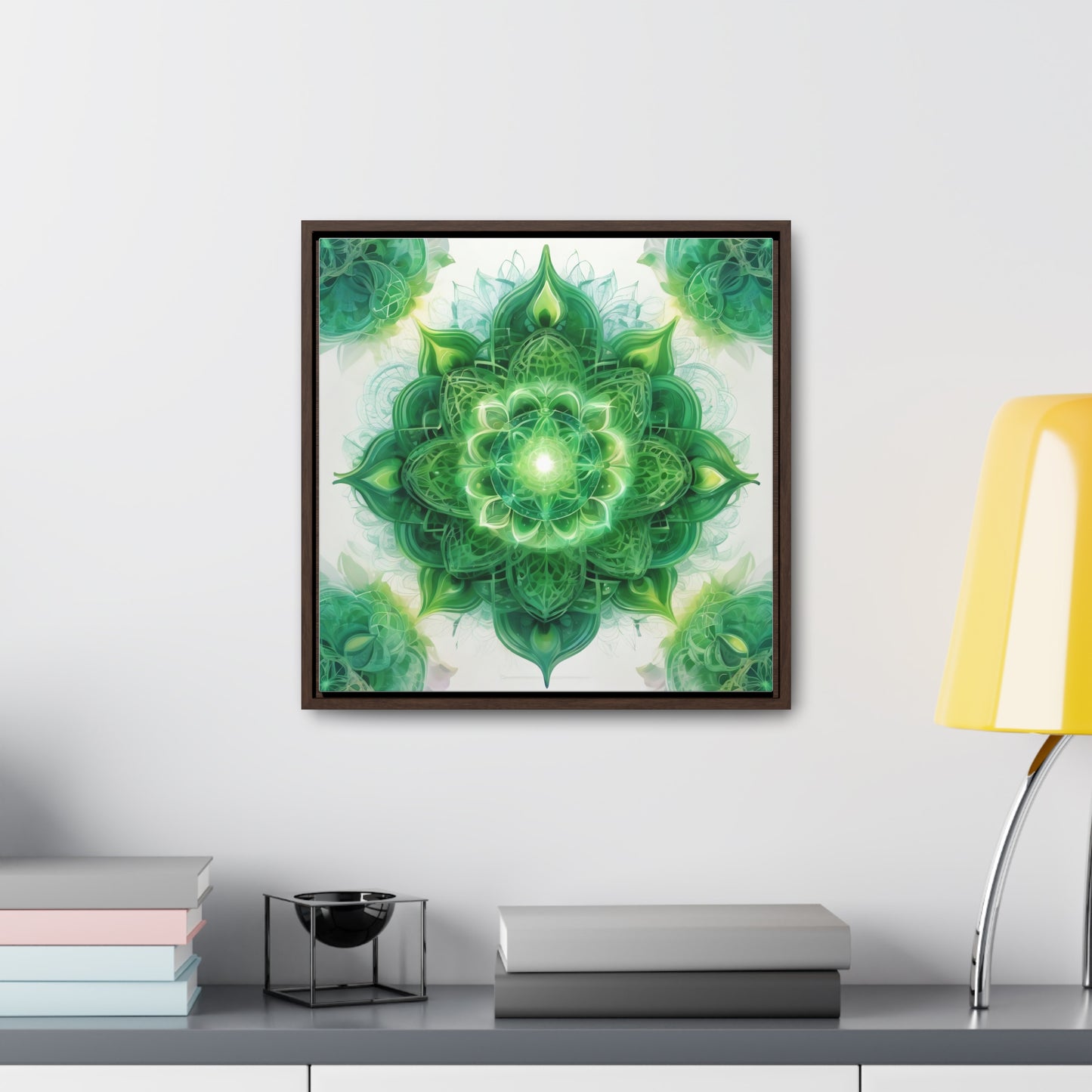 Heart chakra gallery art, Square Frame