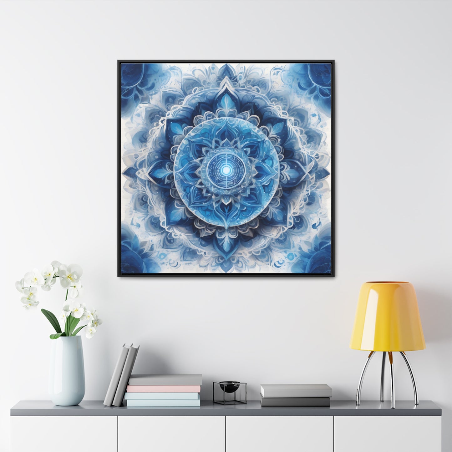 Throat chakra gallery art Square Frame