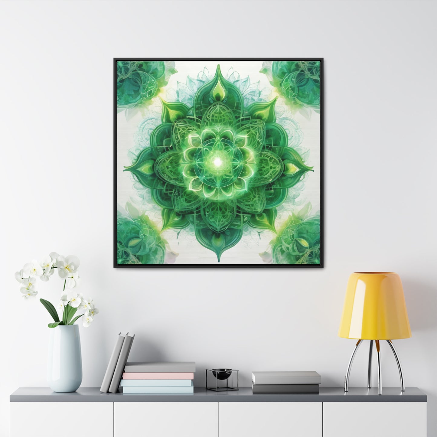 Heart chakra gallery art, Square Frame