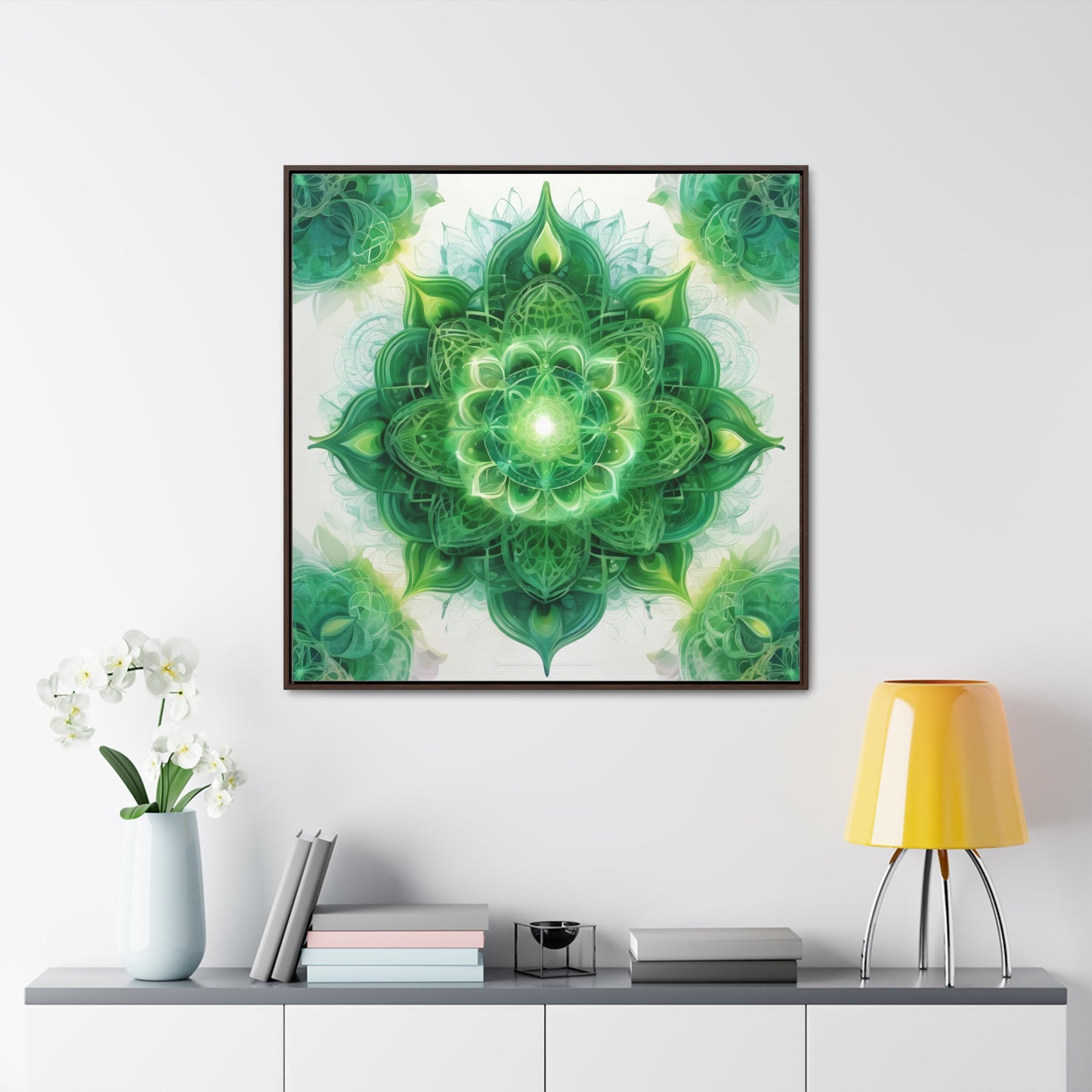 Heart chakra gallery art, Square Frame