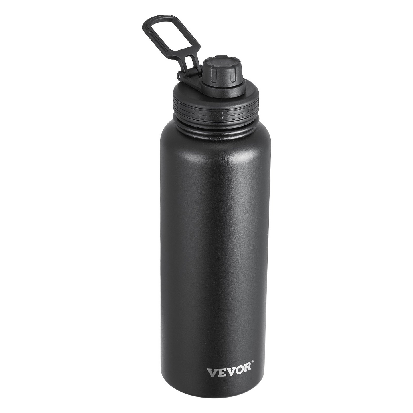 40 oz Insulated Water Bottle Stainless Steel with Wide Mouth Lid Black