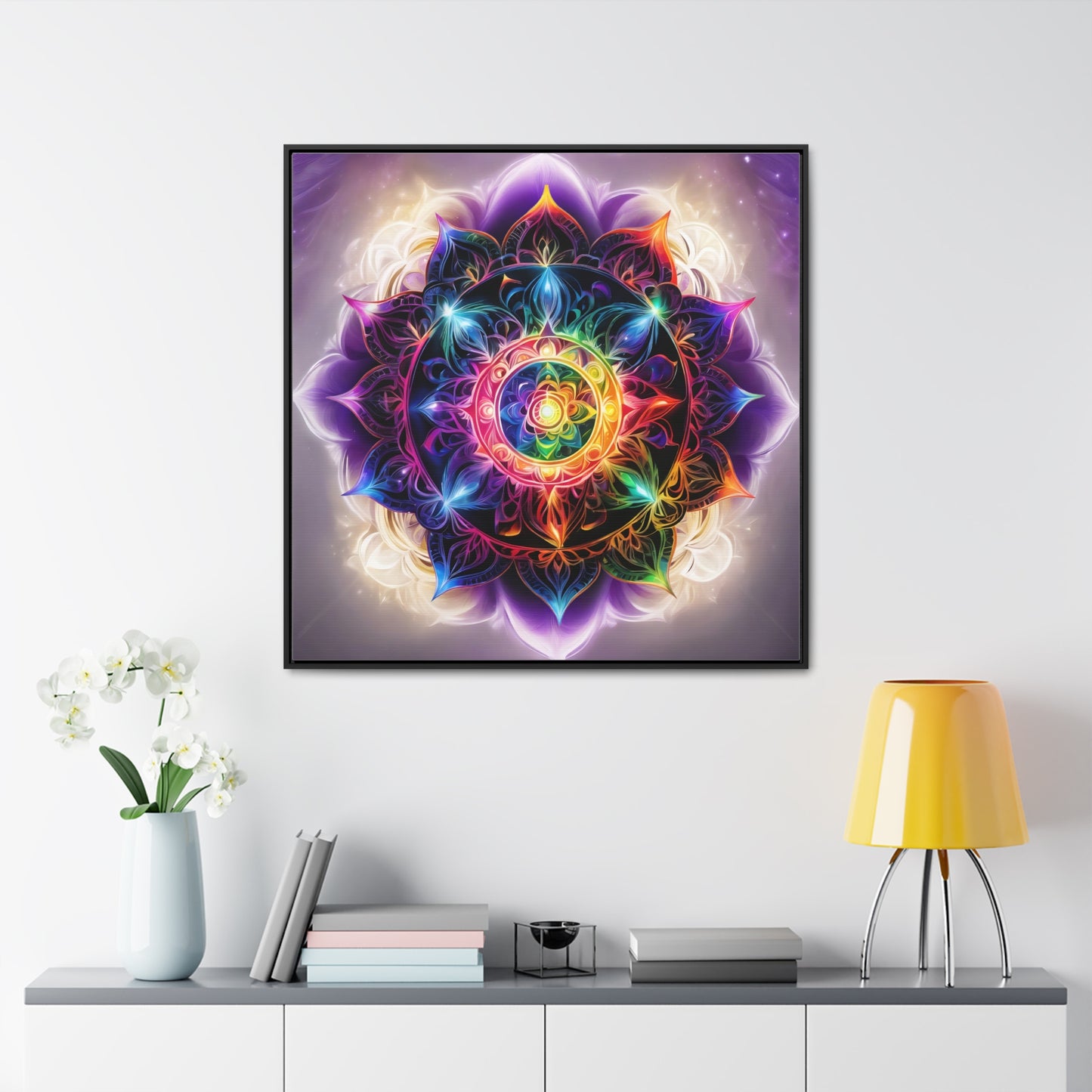 Indigo chakra gallery art, Square Frame