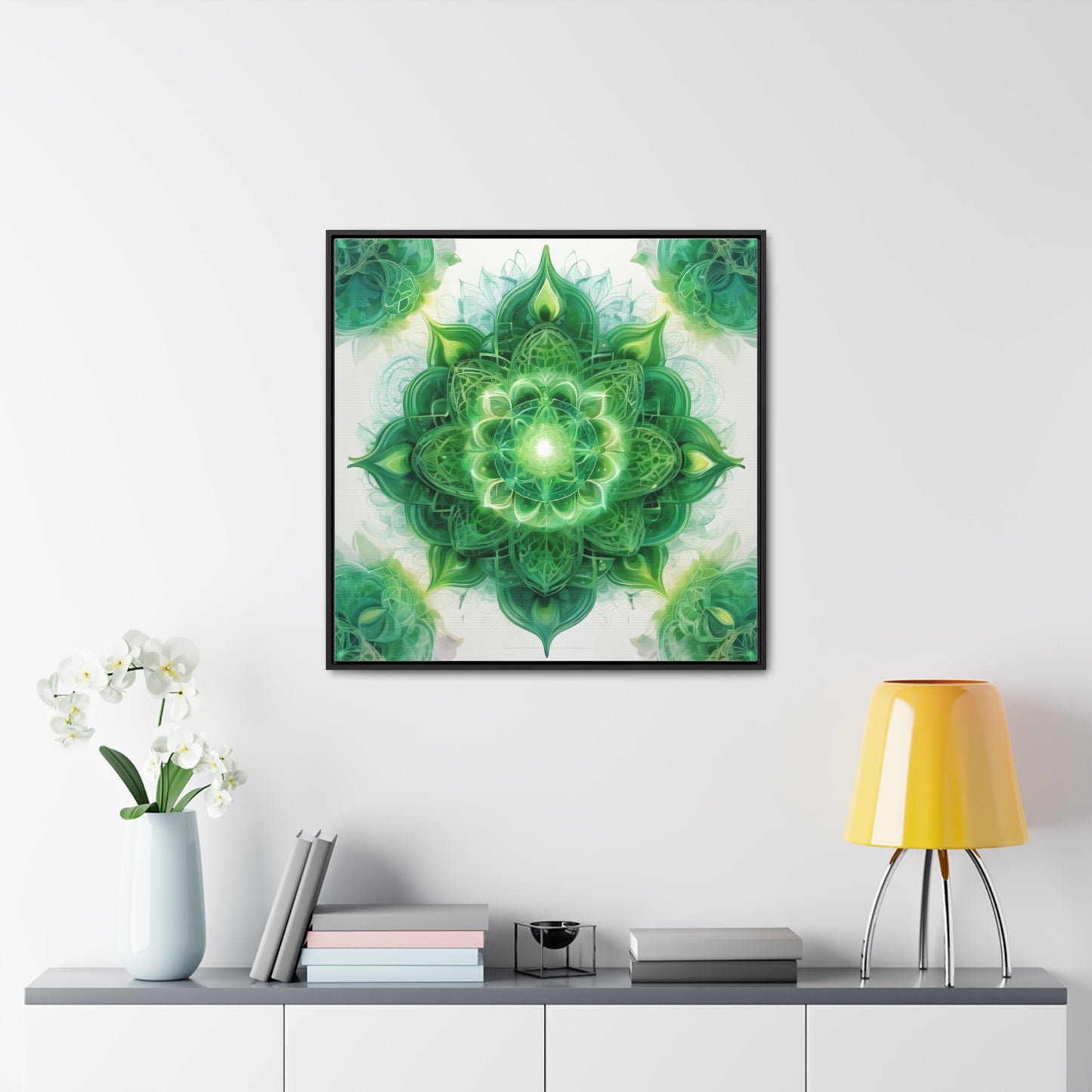 Heart chakra gallery art, Square Frame